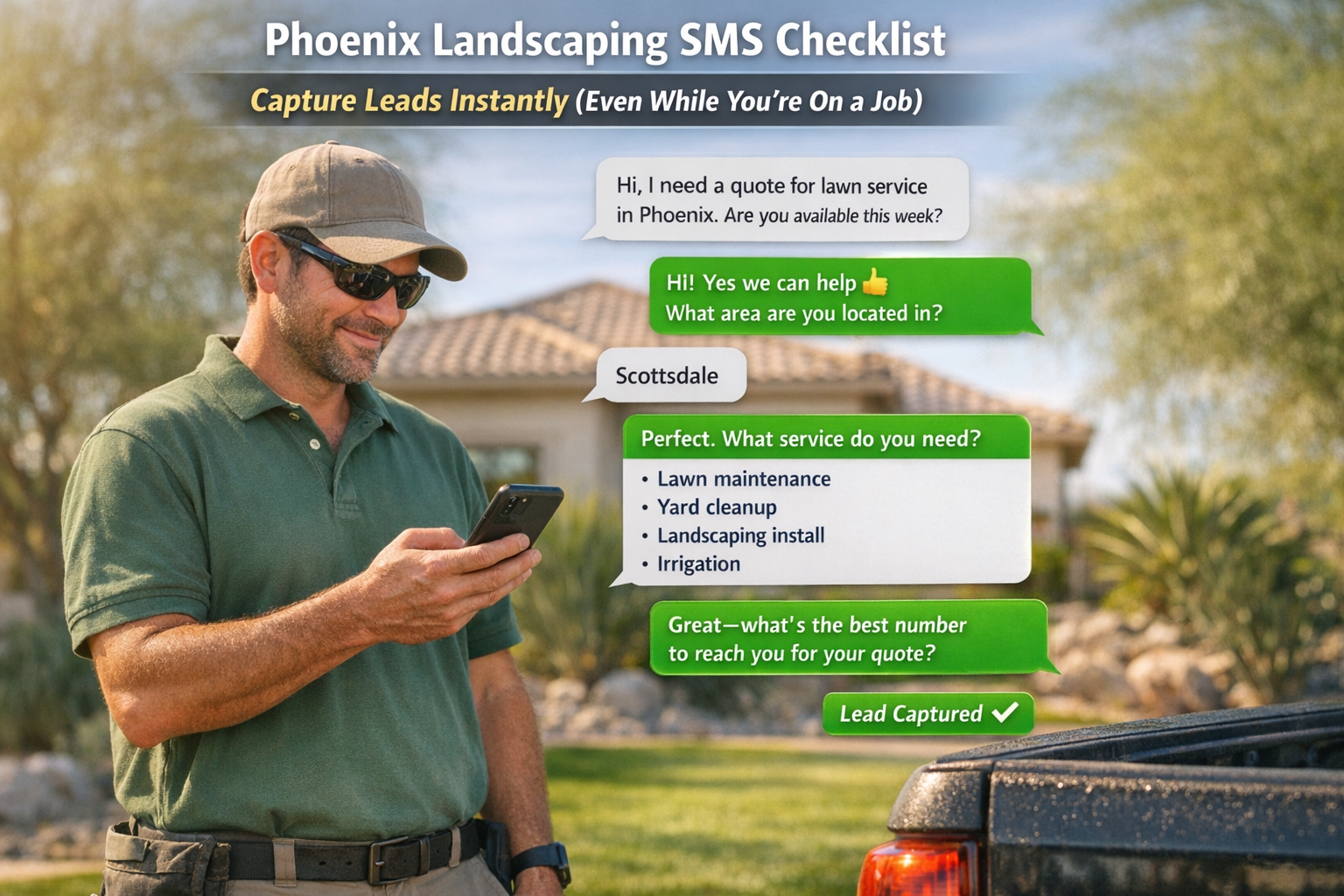 Phoenix Landscaping Missed Call Text-Back Checklist cover
