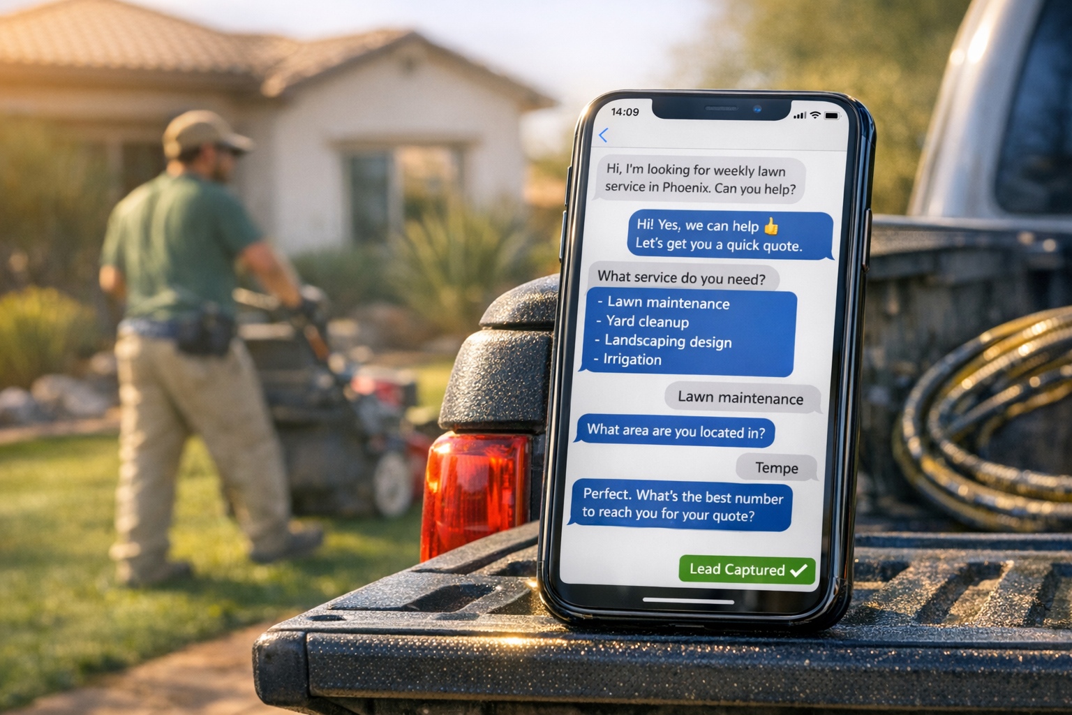 SMS lead capture example