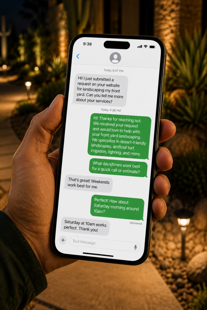 SMS follow-up system helping recover after-hours landscaping leads