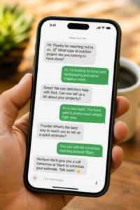 SMS follow-up system for landscaping leads