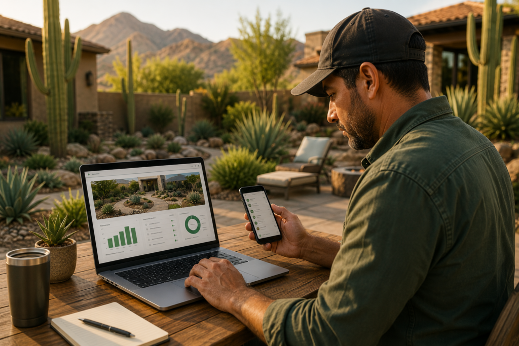Phoenix landscaping website turning visitors into leads and jobs
